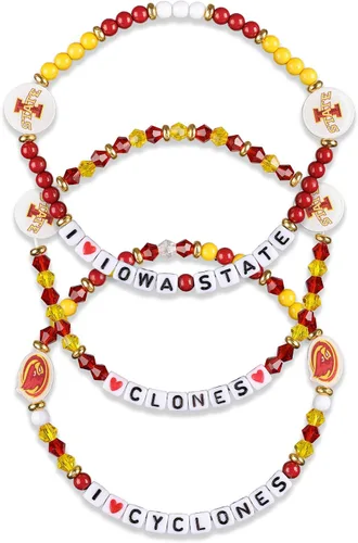 Miniatura 62 de FOCO NCAA unisex-adulto Paquete de 3 Pulseras de la Amistad con Cuentas con Logotipo de Equipo Universitario de la NCAA Oficialmente Licenciadas