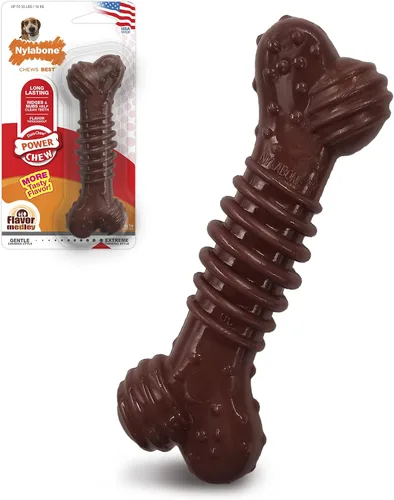 Miniatura 12 de Juguete para masticar Power Chew texturizado, duradero, con forma de hueso de Nylabone, combinación de sabores, tamaño mediano/Wolf (1 pieza)