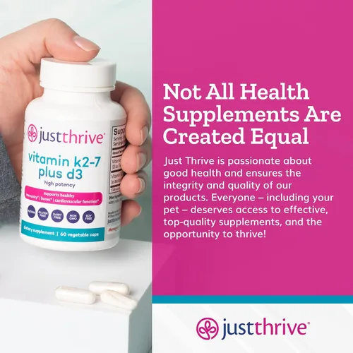 Miniatura 7 de Just Thrive Vitamina K2-7 Plus D3 - Suplemento para la salud inmunológica, cardíaca y ósea, 60 cápsulas vegetales