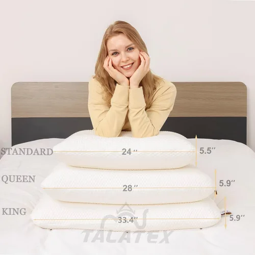 Miniatura 4 de Talalay - Almohada de látex 100 % natural de alta calidad, ayuda a aliviar la presión, sin productos químicos de espuma viscoelástica, paquete