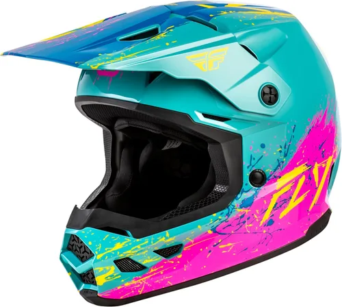 Miniatura 8 de Casco Fly Racing Youth Kinetic Surge - Casco de equitación para bicicleta de tierra, MTB, BMX y motocicleta Negro/Rojo/Amarillo