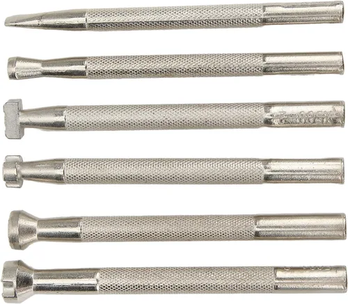 Miniatura 8 de 6 Pcs Leather Stamping Tools Set, Stainless Steel Leather Stamp Punch, Professional Leather Crafting Tools with Flat Bottom for Accurate Printing