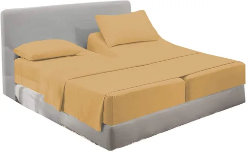 Miniatura 3 de Juego de sábanas divididas – Juego de sábanas divididas de algodón puro (5 unidades), sábanas divididas para camas ajustables de 800 hilos, juego