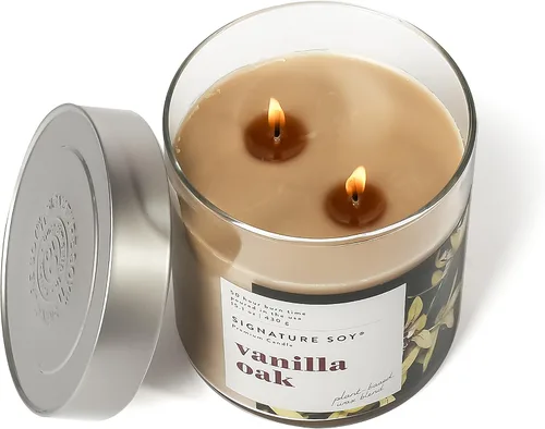 Miniatura 2 de Signature Soy Vela perfumada con tapa de roble de vainilla en tarro grande Roble Vain