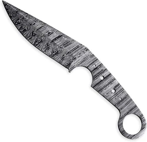 Miniatura 4 de Cuchillo de caza táctico de hoja en blanco de acero de Damasco forjado a mano personalizado Camping, supervivencia, senderismo hoja de colectores