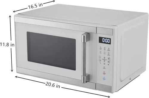 Miniatura 2 de Horno de microondas de tamaño medio de 1.1 pies cúbicos 1000 W, 1000 W, acero inoxidable blanco