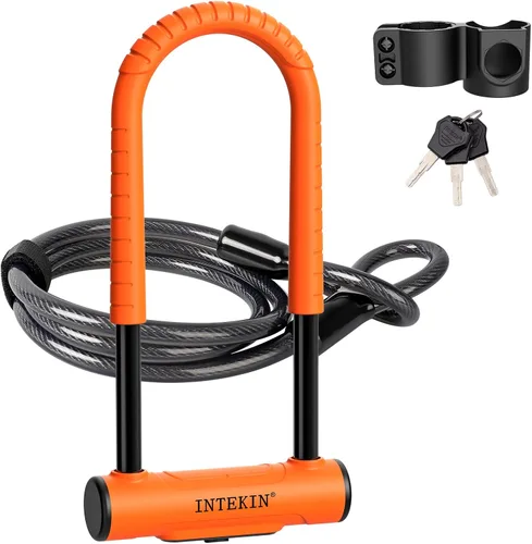 Miniatura 8 de Bike U Lock Heavy Duty Bike Lock Bicycle Lock, 16mm U Lock and 3ft / 5ft / 6ft Length Security Cable with Sturdy Mounting Bracket for Bicycle