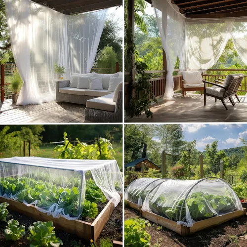 Miniatura 2 de Tela para Mosquitera DIY Blanca 2 Paquetes de Red de 10x20 Pies Cubierta para Insectos para Jardín, Patio, Exterior y Ventanas Múltiples Blanco
