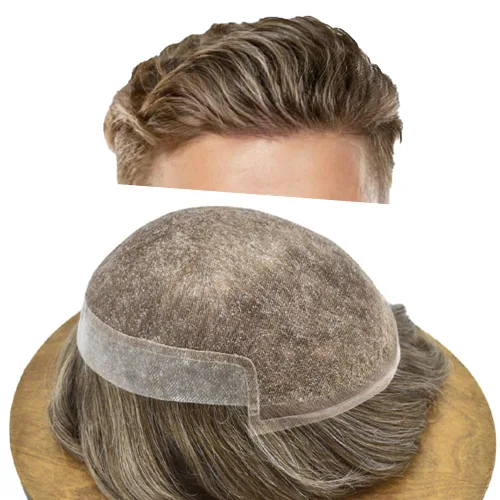 Miniatura 67 de Mens Toupee Hair Piece Human Hair Replacement System For Men Soft French Lace Men Hair System Hairpieces For Men Toupee For Men Protesis Capilar