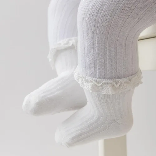 Miniatura 4 de DRESHOW BQUBO Calcetines Antideslizantes para Bebés Niñas Pequeñas - Lindos Calcetines de Tobillo con Volantes y Agarre para Bebés y Niños Pequeños