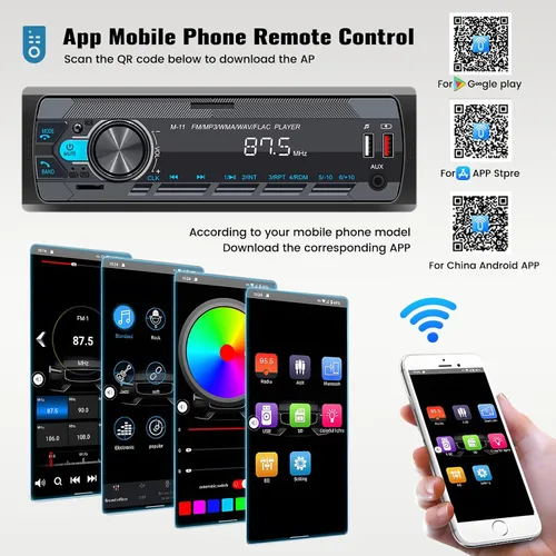 Miniatura 6 de SIXWIN Estéreo de Coche Single Din con Bluetooth 5.0 Llamadas Manos Libres Control de Voz Estéreo de Coche Radio FM de Coche Reproductor Mp3