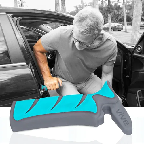 Vive Asistencia de mango de coche para ancianos – Pestillo a prueba de arañazos – Ayuda de soporte de barra de agarre automático – Consejo de