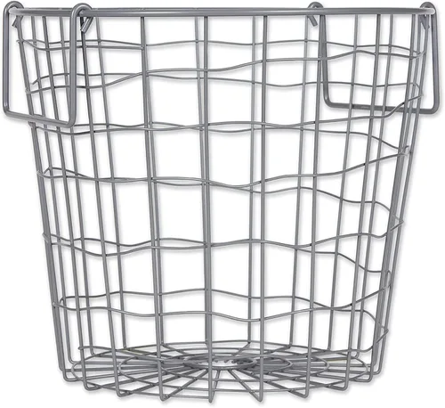 Miniatura 11 de DII - Cubo de almacenamiento apilable de malla de alambre de metal, grande y rectangular, 33 x 25 x 28 cm, blanco Negro
