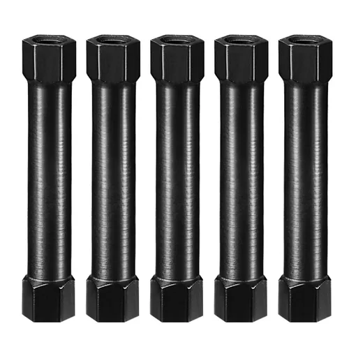 Miniatura 6 de uxcell Columna espaciadora de separación de aluminio hexagonal M3x55mm, para avión RC, FPV Quadcopter, CNC, negro, 5pcs
