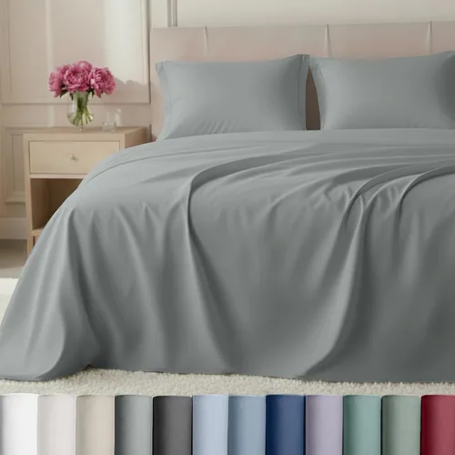 Miniatura 16 de California Design Den Juego de sábanas King de bolsillo profundo, sábanas de lujo de 800 hilos, juego de ropa de cama de satén 100% algodón