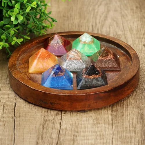 Miniatura 6 de 7 mini pirámides para autocuidado, armonía, meditación, yoga, espiritualidad, decoración de cristal, espacio de trabajo de equilibrio hecho de Juego