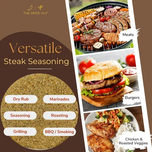Miniatura 5 de Condimento para bistec, mezcla clásica orgánica de especias para asar a la parrilla, barbacoa, costillas, The Spice Hut, 2 onzas