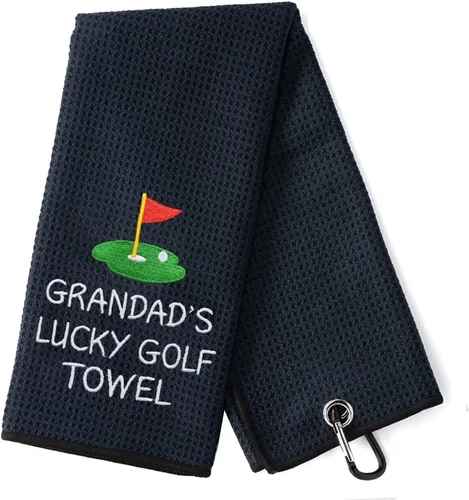 Miniatura 12 de DYJYBMY Best Grandpa by Par - Toalla de golf divertida, toallas de golf bordadas para bolsas de golf con clip, toalla de golf para abuelo, regalo