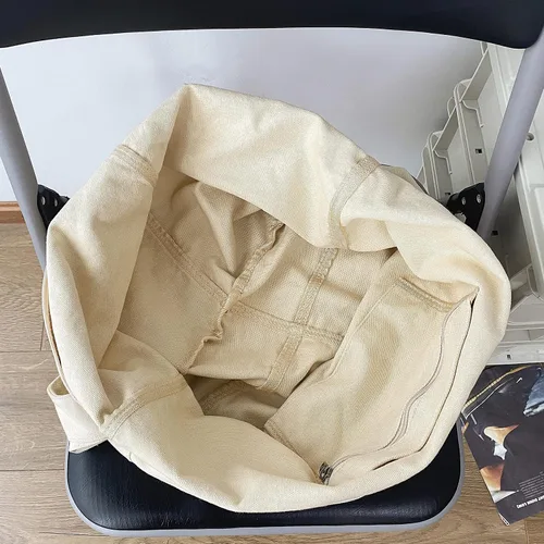 Miniatura 6 de Bolsas de lona de gran capacidad para mujeres y hombres, bolsos cruzados de hombro, bolso de mano para trabajo, compras, viajes..