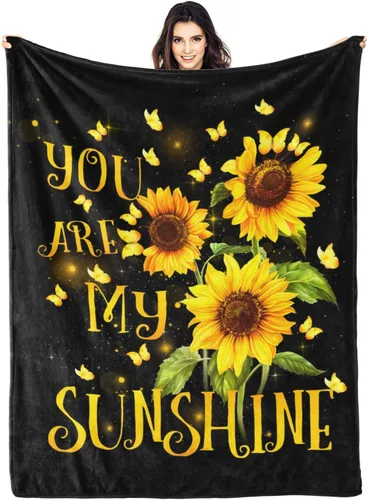 Miniatura 11 de Manta de mariposa de girasol, suave, cálida, ligera, acogedora manta de felpa para cama, sofá, oficina, decoración de regalos para niños y mujeres