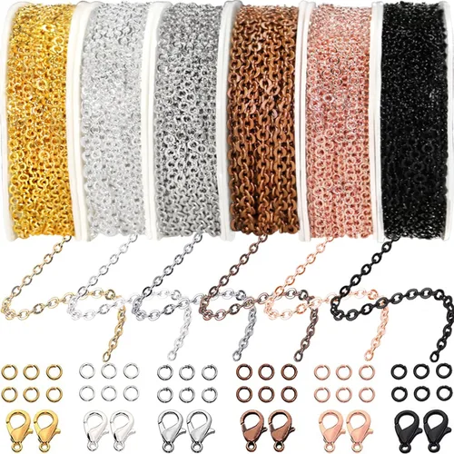 Miniatura 26 de Jishi Cadena de serpiente de oro de 33 pies de 0.047 in, cadenas para hacer joyas, collares, pulseras, suministros de joyería, hallazgos – Rollo