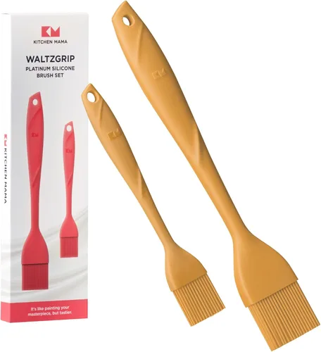 Miniatura 9 de Kitchen Mama WaltzGrip Platinum - Cepillo de silicona para repostería, juego de 2 cepillos resistentes al calor para cocinar, hornear, asar, asar