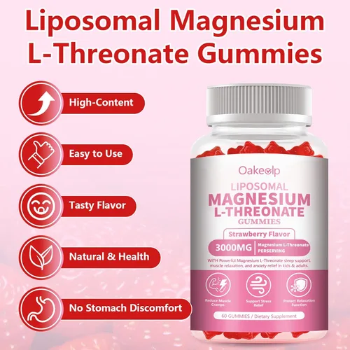 Miniatura 5 de Gomas de Treonato de Magnesio Liposomal de Alta Potencia 3000mg, Mejora Liposomal con 98% de Absorción, Suplementos de Treonato de Magnesio L
