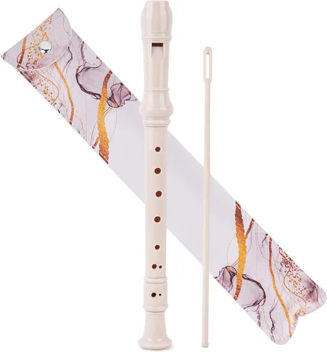 Miniatura 23 de Flauta para principiantes, niños y adultos, 8 agujeros, soprano, flauta de música con varilla de limpieza y funda de cuero para estudiantes