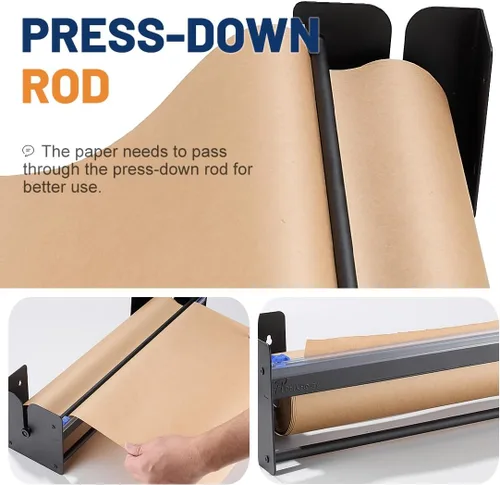 Miniatura 4 de Perkhomy Dispensador y cortador de rollos de papel de 48 pulgadas, montaje en pared, mesa antideslizante, papel de kraft, congelador, carnicero