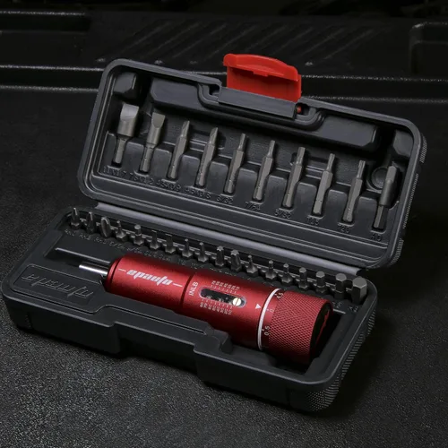 Miniatura 2 de EPAuto Llave de Torque Manual Destornillador para Armas de Fuego Cambios de Bicicleta, 10-80 in/Lbs - 28 Piezas, Rojo