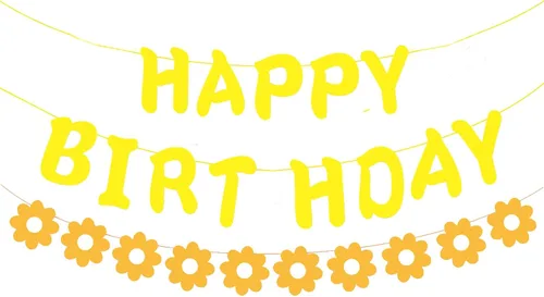Miniatura 14 de Cartel de feliz cumpleaños con diseño de margarita para niños y adultos, decoración de fiesta de cumpleaños (azul + blanco)