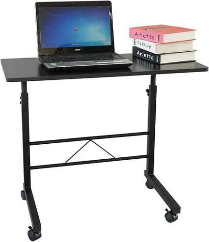 Miniatura 4 de Mesa auxiliar de sofá con ruedas, escritorio pequeño extraíble, mesa de café con ruedas ajustable en altura, escritorio elevador para computadora