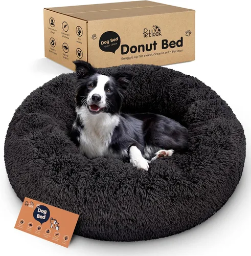 Miniatura 37 de Cama para perros con forma de dona, comodidad prémium para aliviar la ansiedad, diseño esponjoso y calmante con soporte ultra afelpado, acogedora