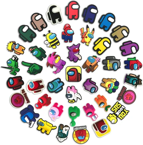 JunxinGYL 42 piezas de dijes para zapatos, pulsera con agujeros, accesorios para niños, niñas, adolescentes y adultos, recuerdos de fiesta de Among