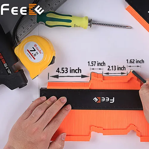 Miniatura 6 de Feeke - Medidor de contorno, duplicador ajustable con cerradura, copia con precisión de forma irregular, trazado de soldadura irregular