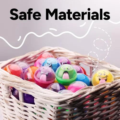 Miniatura 5 de Entervending Cápsulas redondas vacías de color transparente de 2 pulgadas, 50 unidades, 7 colores, cápsula para máquinas de chicles de juguete