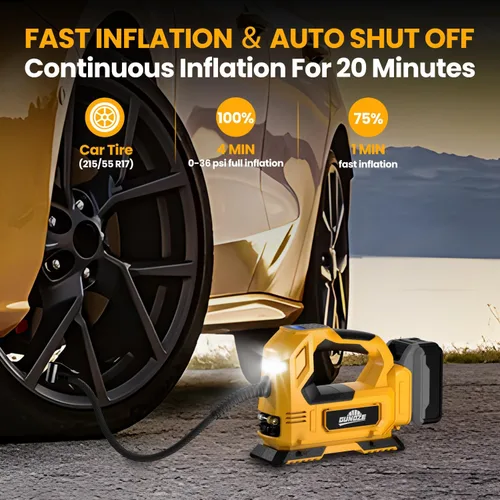 Miniatura 3 de Inflador de neumáticos inalámbrico Compresor de aire para batería DeWalt de 20 V máximo, bomba de aire portátil de mano de luz LED de 150 PSI