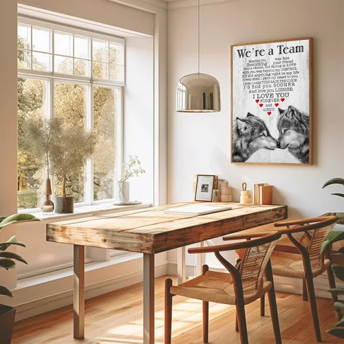 Miniatura 3 de Cuadro de lobo, arte de pared motivacional de lobo, póster inspirador, impresiones en lienzo, pinturas para decoración de pared de pareja
