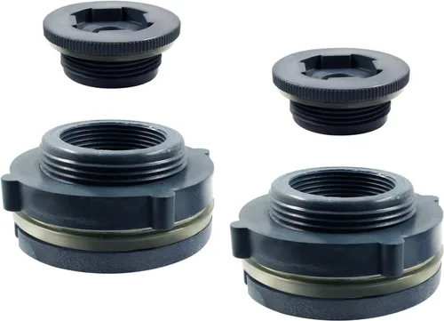 Miniatura 17 de 2 piezas NPT1 1/2 PVC Juego de Accesorios de Mamparo, Conector de Tanque de Agua de Plástico de 1 1/2 Pulgadas Roscado a Través de Tubo de Mamparo 2
