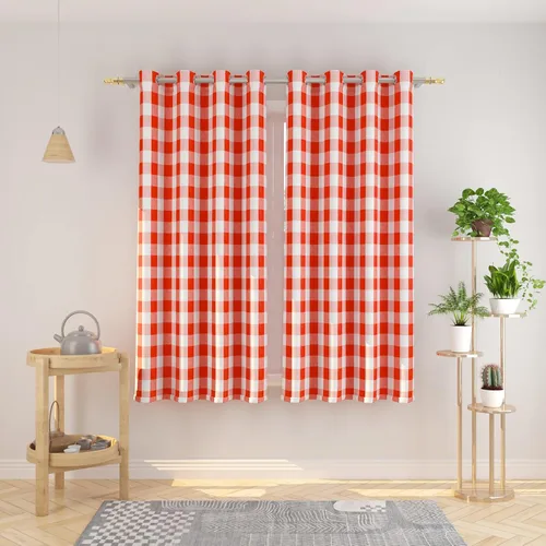 Miniatura 79 de Cortinas de 24 pulgadas de largo con diseño Buffalo Check Gingham Plaid para ventanas de cocina y baño, tratamiento para ventanas con 2 paneles