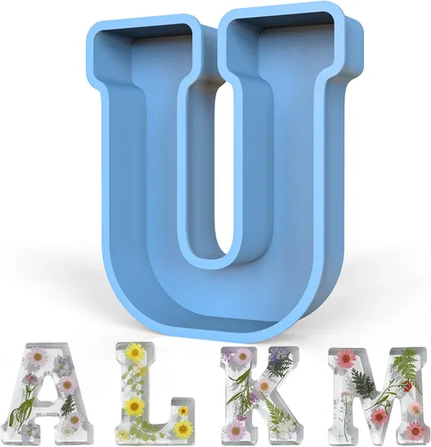 Miniatura 10 de Molde de resina, moldes de silicona 3D de letra O grande para fundición de resina epoxi, moldes del alfabeto de silicona para resina para arte