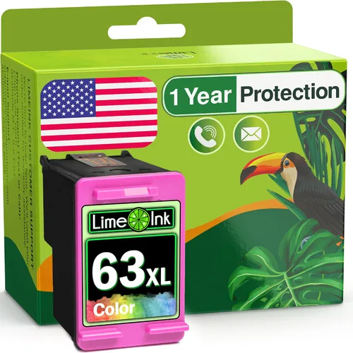 Limeink Cartucho de tinta remanufacturado para HP Ink 63 para HP 63xl Cartuchos de color 63 cartuchos para Officejet 3830 Impresora XL 1 Color