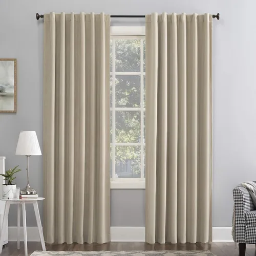 Miniatura 13 de Sun Zero Hampshire - Cortina térmica de terciopelo con reducción de ruido, pestañas traseras, 100% opacas, 50" x 84", dorado