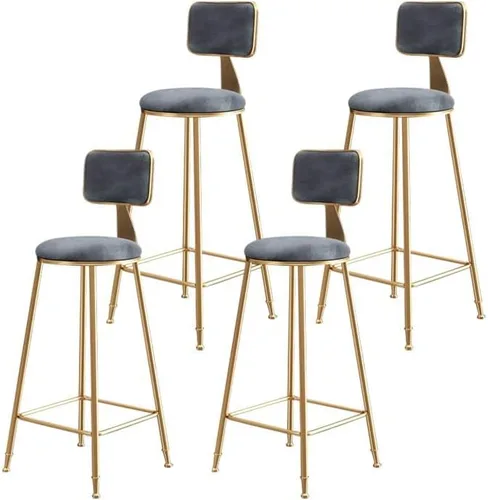 Miniatura 8 de Taburete moderno para mostrador, taburete sin brazos, taburete de hierro con cojín y pedal, 1 taburete corto (18 pulgadas de alto) azul
