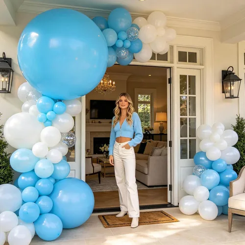 Miniatura 52 de 32 piezas de globos grandes morados de 18 pulgadas, globos redondos grandes de látex para decoración de cumpleaños y bodas. (morado)