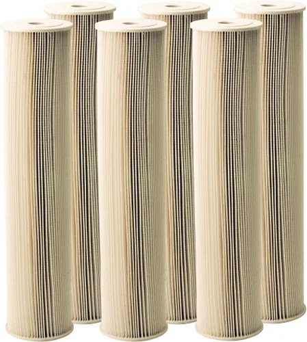 Pentair Pentek ECP5-20BB - Filtro de agua de sedimentos azules grandes, 20 pulgadas, cartucho de poliéster de celulosa plisado para toda la casa, 20