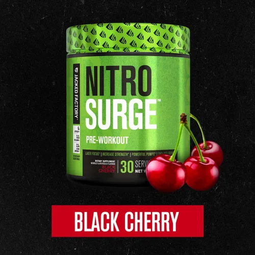 Miniatura 3 de Jacked Factory NITROSURGE Suplemento Pre Entrenamiento - Energía Sin Límites, Ganancias Instantáneas de Fuerza, Enfoque Claro y Bombeos Intensos