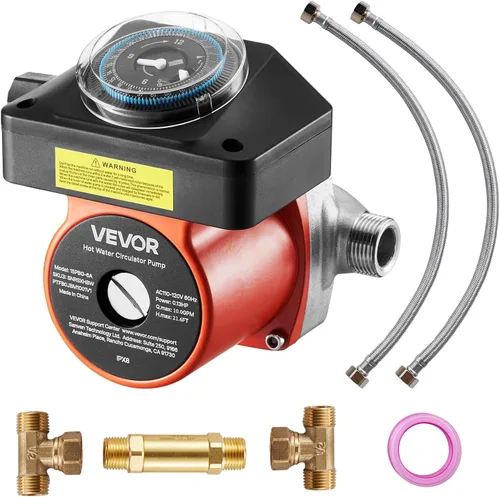 Miniatura 12 de VEVOR Bomba de recirculación de agua caliente, 10 GPM, sistema de bomba circuladora de circulación instantánea, control de 3 velocidades, 0.13 HP