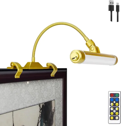 Miniatura 25 de LUXSWAY - Iluminación LED inalámbrica para marcos de fotos, iluminación recargable para exhibición de arte, clip para cuadros, luces para sobre