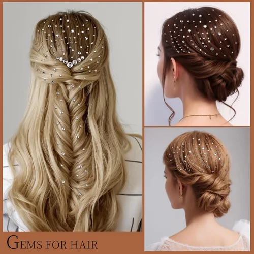 Miniatura 5 de Teenitor - Gemas de maquillaje adhesivas con pedrería para cara y cuerpo - Joyas faciales para festivales y conciertos, gemas para el cabello